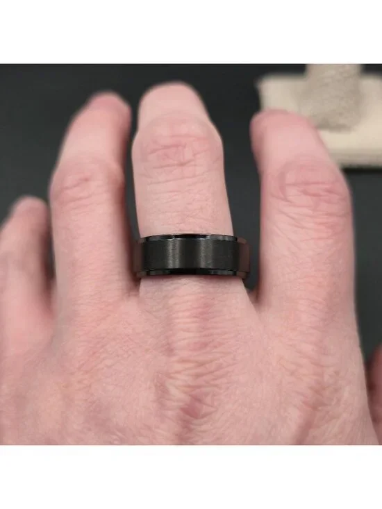 Size 10.25 Titanium Minimalist Brushed Band Ring A7400 - Picture 2 of 7